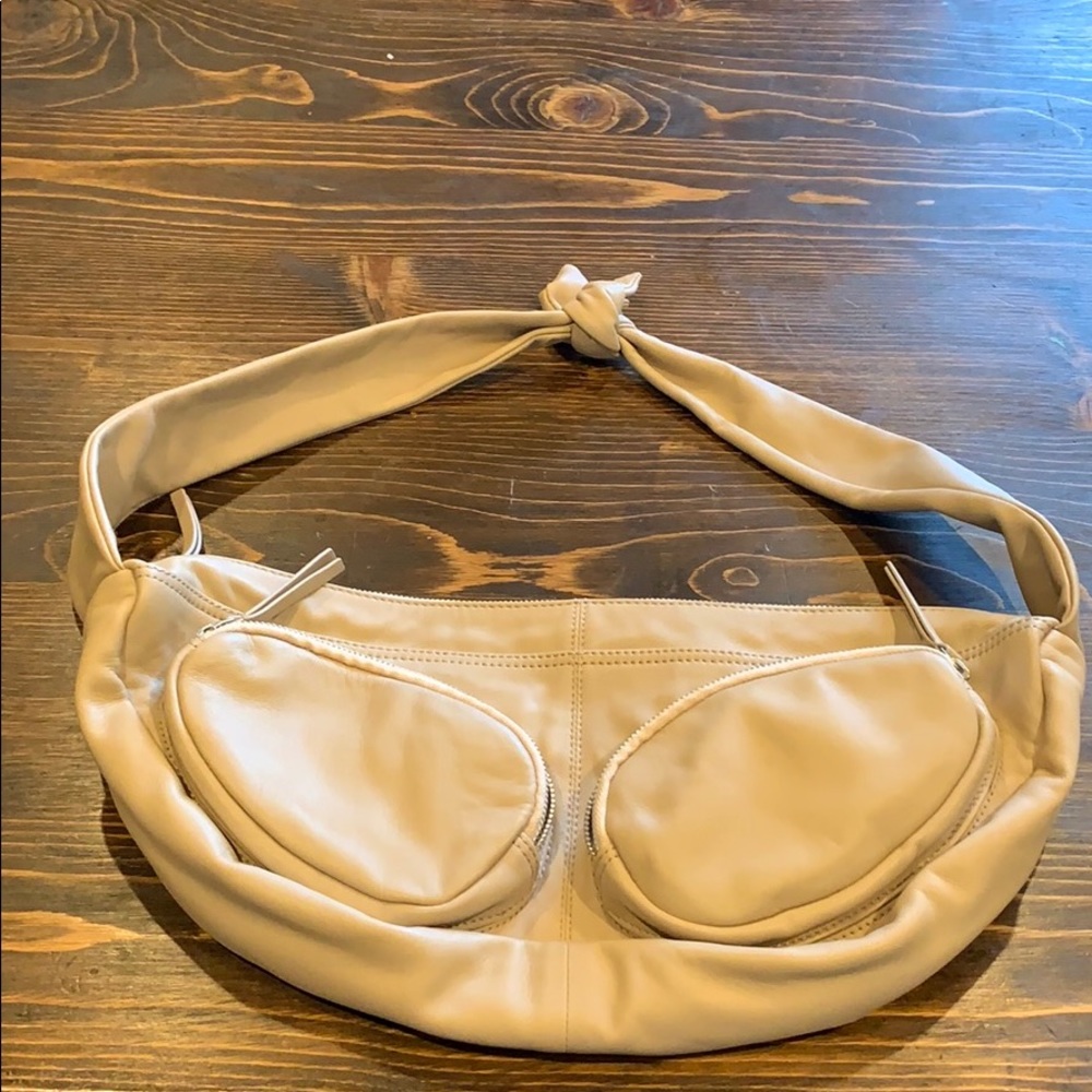 Free people leather bag taupe